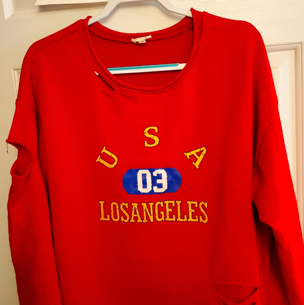 POL NWOT SMALL DISTRESSED SWEATSHIRT